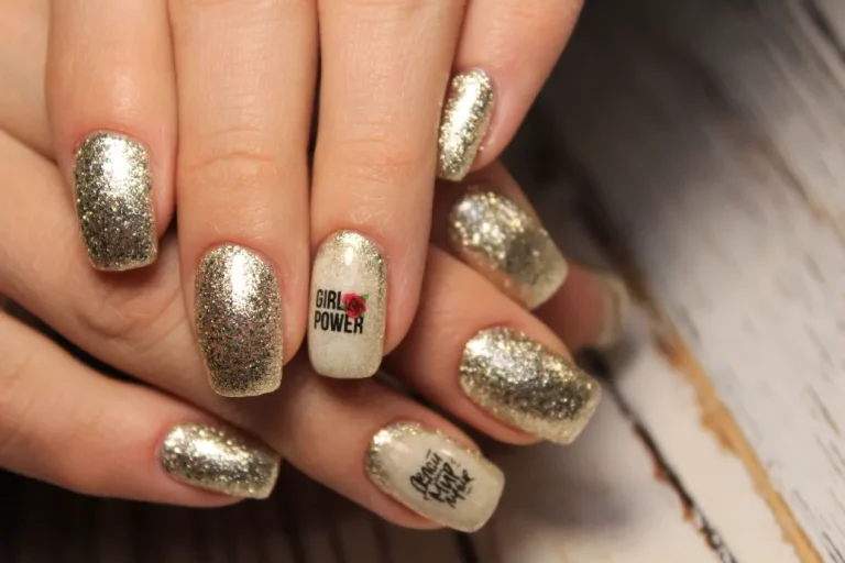 A fashionable female manicure for woman's month.